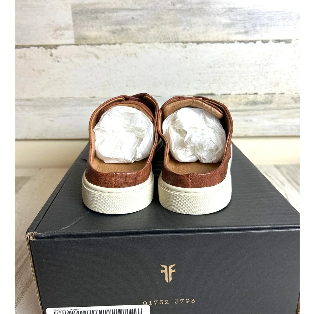 Frye Womens 7 Brown Ivy Low Lace Mule Leather Slip-On Sneaker Casual shoe NEW